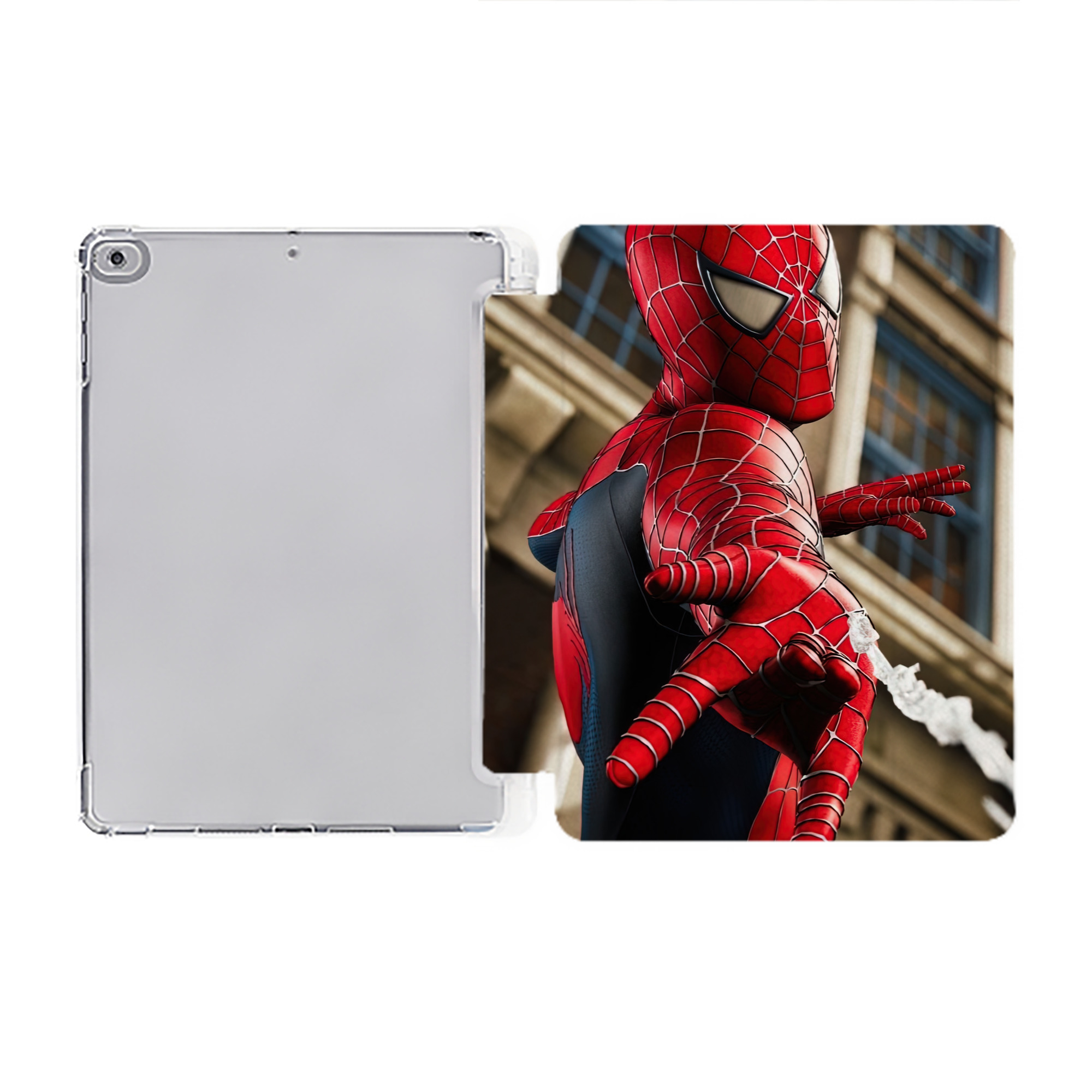 （画像用） Spider Man スパイダーマン IPad ケース ペン収納付き 三つ折りスタンド PUレザー×シリコン 対応機種9.5/10.5/10.9インチ